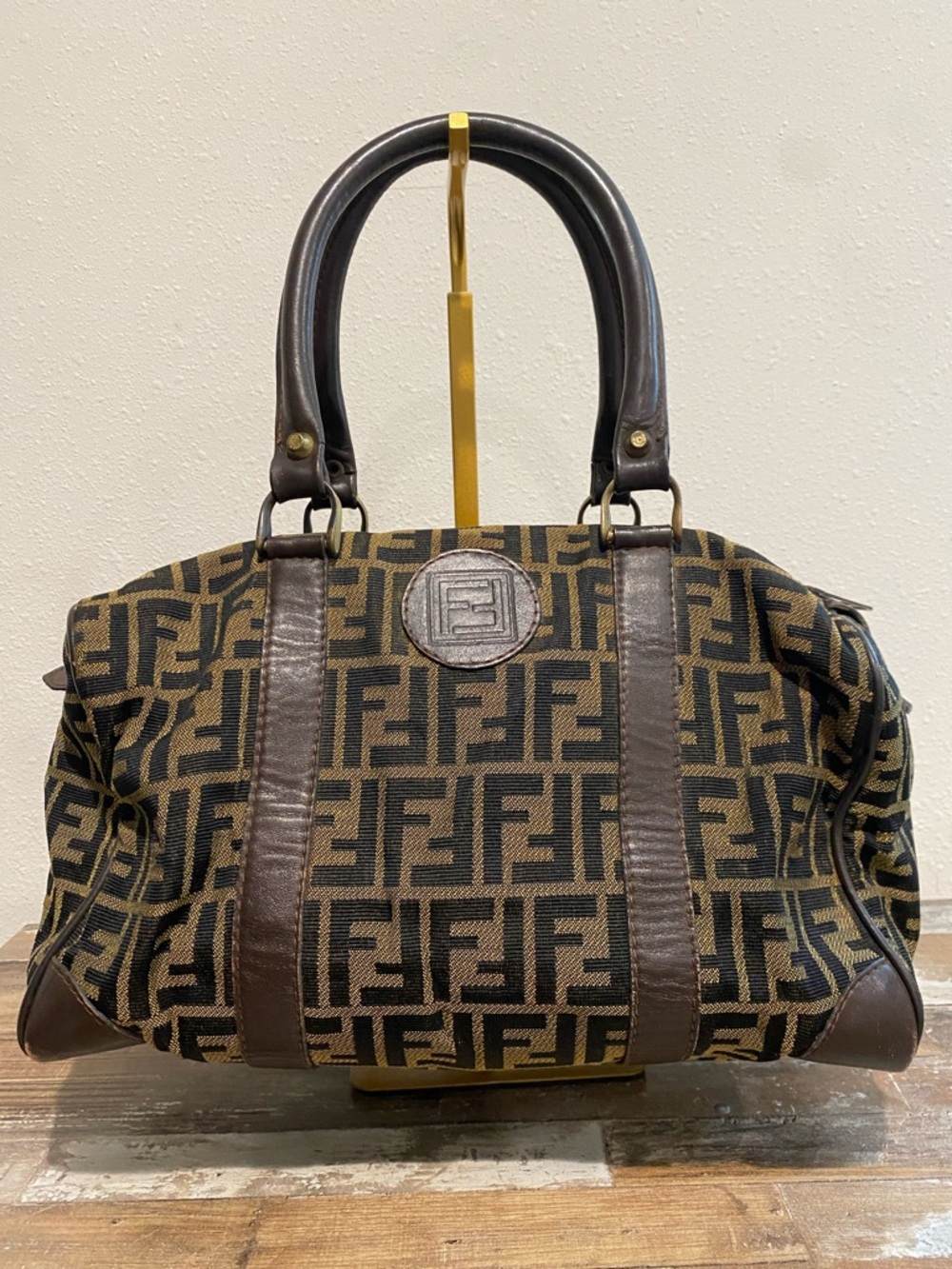 Fendi Zucca FF Logo Vintage Boston Bag